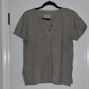 Lou & Grey Heather Gray Short Sleeve Henley